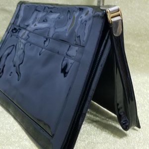 Lou Taylor Vintage Black Patent Leather LARGE Clutch
